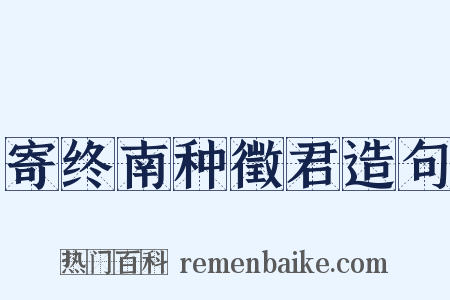 寄终南种徵君造句是什么意思的图片